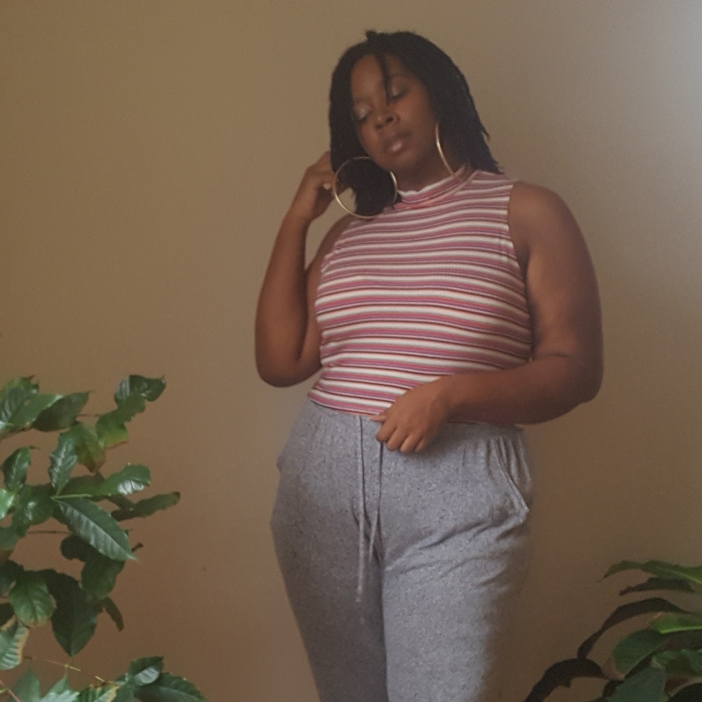 Wild Fable Plus Size Multi Color Stripped Crop Top